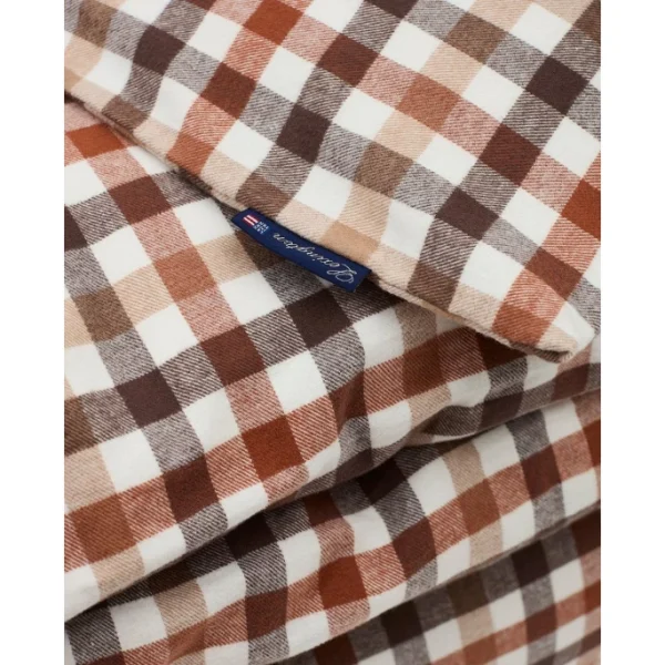Lexington Checked Bettdecken-Bezug Aus Flanell – 135×200 Cm – Rustic Brown/off White 3