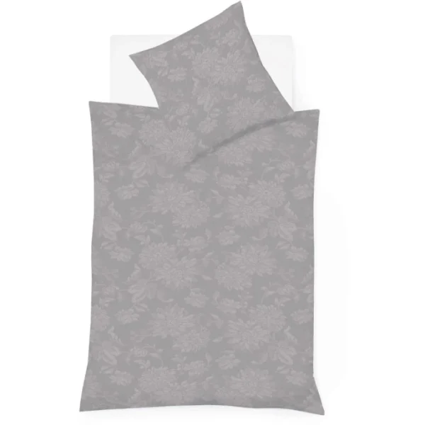 Fleuresse Lech Bettwäsche-Set Aus Flanell – 155×200 / 80×80 Cm – Grau Rose 1