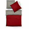Fleuresse Lech W Wendebettwäsche-Set Aus Flanell – 135×200 / 80×80 Cm – Rot-granit 8