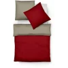 Fleuresse Lech W Wendebettwäsche-Set Aus Flanell – 135×200 / 80×80 Cm – Rot-taupe 8