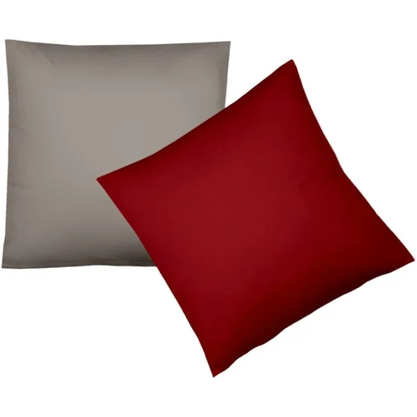 Fleuresse Lech W Wendebettwäsche-Set Aus Flanell – 135×200 / 80×80 Cm – Rot-taupe 3