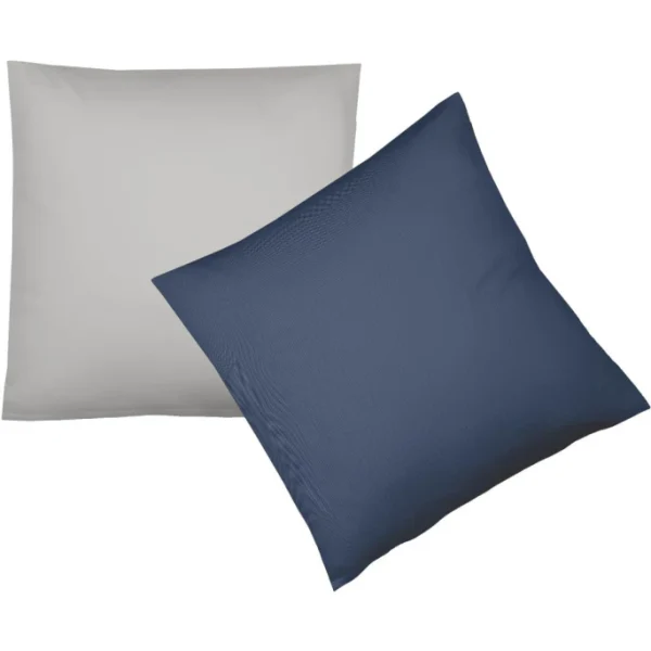 Fleuresse Lech W Wendebettwäsche-Set Aus Flanell – 135×200 / 80×80 Cm – Marine-silber 3