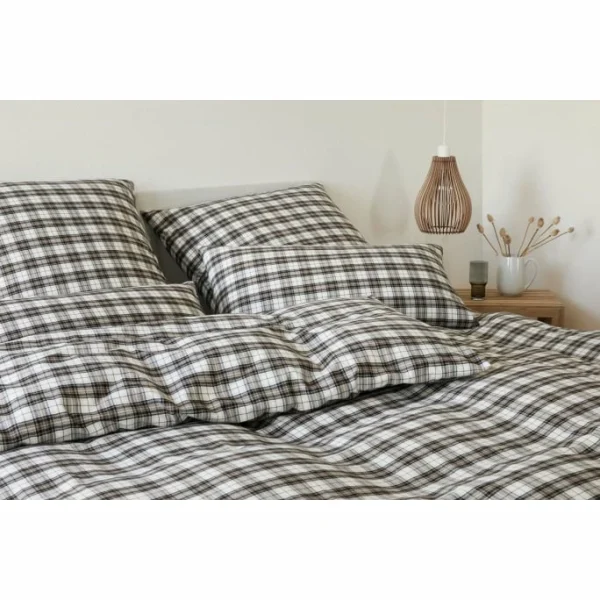 Elegante Hyde Park Bettwäsche-Set Aus Soft-Flanell – 135×200 / 80×80 Cm – Schoko 3