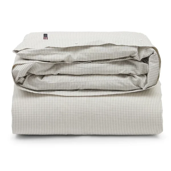 Lexington Checked Bettdecken-Bezug Aus Popeline – 135×200 Cm – White/gray 3